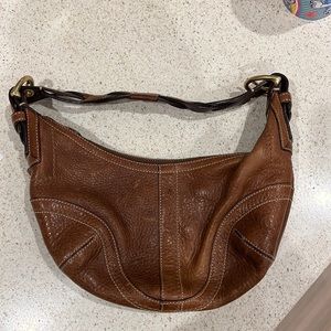 Brown leather Coach shoulder bag